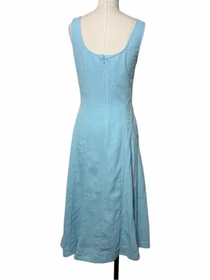 House of Harlow 1960 Linen Blend Light Blue Midi Dress thumbnail 3