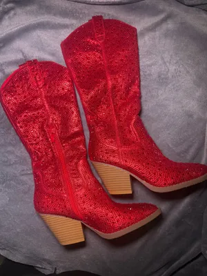 Red Rhinestone Cowboy Amazon Boots thumbnail 2
