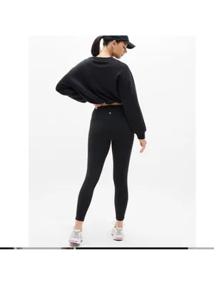 $99 NWOT Athleta Elation Ultra High Rise Piping Leggings black/mimosa pink XS thumbnail 2