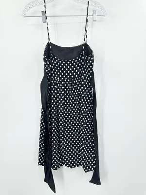 Taboo Vintage Black & White Polka‎ Dot Mini Dress Size Medium thumbnail 2