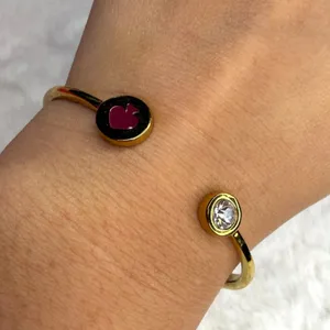 Kate Spade Spot The Spade Cuff Hinged Bangle In Sweetheart thumbnail 1