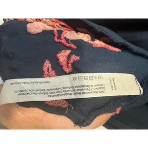 Free People Intimately Navy Blue Floral Embroidered Lace Up Mini Dress Small thumbnail 6
