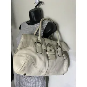 coach medium bag handbag off white leather shoulde thumbnail 8