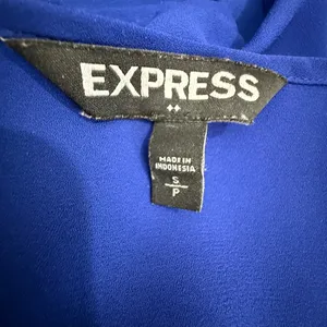 Express Royal Blue Lace Accent Blouse thumbnail 2