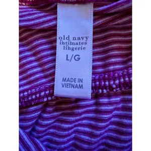 Old Navy Intimates Camisole‎ Large Purple Stripe Lace Trim Sleep Lounge Y2K Soft thumbnail 3