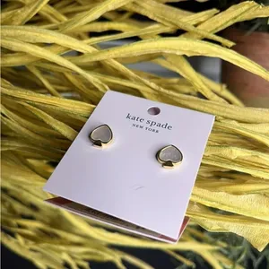 Kate Spade Gold Heart Faux Pearl Stud Earrings NWT thumbnail 4