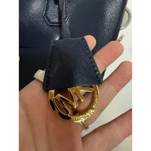 Michael Kors Saffiano Leather Satchel Womens Navy Blue Gold Hardware Handbag thumbnail 4