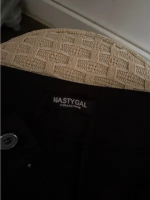 Black High-Waist Buckle-Front Mini Skirt - Cargo thumbnail 3