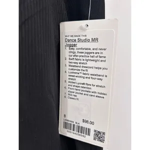 NWT Lululemon Dance Studio Mid-Rise Black Jogger Full Length size 8 Authentic thumbnail 9