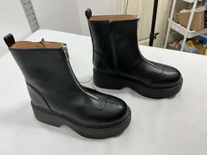 Womans NWT Wild Fable Platform Ankle Boots Black Size 6 Side Zip thumbnail 1
