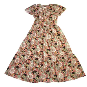 NWT Anthropologie Maeve Somerset Maxi in Botanic Garden Tiered Cotton Dress M thumbnail 3