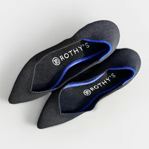 Rothy's The Point Black Solid Flat Slip On Shoes Size 7 EUC thumbnail 4