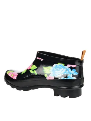 NWT Journee Collection Womens Short Rainer Rain Boot Bootie Floral Black 7M thumbnail 5