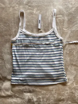 VS PINK NWT Ribbed Stretch Stripe Tank Top Summer Cami Sz M Y2K thumbnail 6