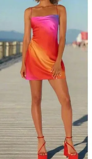 Show Me Your Mumu Dani Mini Dress in Sunset Ombre S thumbnail 2