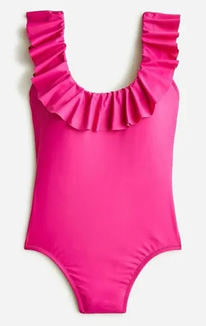 J.Crew Ruffle Scoopback One-Piece Swimsuit Size 8 NWT thumbnail 1