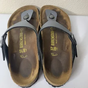 Birkenstock Gizeh Leather Thong Silver/Gray Sz 37 US 6 Regular Sandals Slip On thumbnail 8