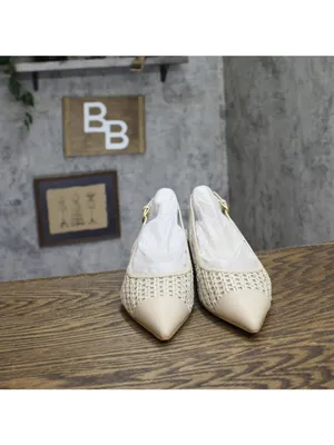 Franco Sarto Pump Faux Leather Woven Alabaster Off White MISMATCH (7.5M/8M) thumbnail 3