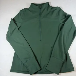 Zyia Active Jacket Womens Large Green High Neck 1/2 Zip Popover Stretch Athletic thumbnail 5