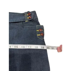 Larry Levine wide-leg, stretch-denim nautical sailor style Sz 8 thumbnail 6