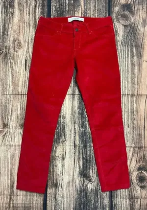 Abercrombie &‎ Fitch Women's Red Corduroy Ankle Jeans Size 4 thumbnail 1