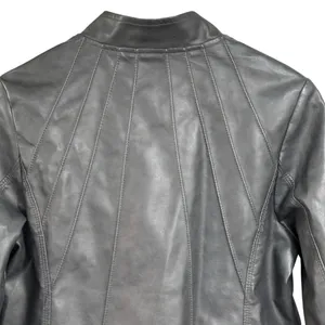 Tagoo Vegan Faux Leather Gray Biker Moto Zip Up Grunge Jacket NWT Large thumbnail 11