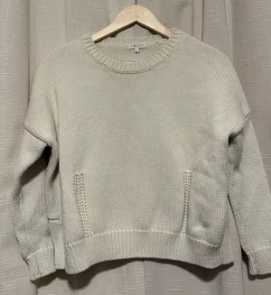 Demylee Wool Blend Women's Crewneck Sweater White thumbnail 1