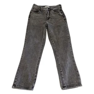 PacSun Mom Jeans Size 26 Black Gray Wash High Rise Straight Leg thumbnail 4
