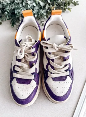 Steve Madden Everlie Purple & White Leather Sneakers | Women’s Size 6 thumbnail 1