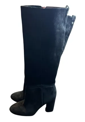 Sam Edelman Boots Womens Size 9.5‎ Black Suede Caprice Knee High Tall Block Heel thumbnail 1