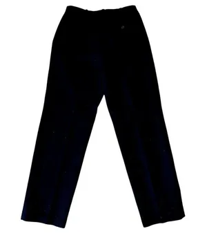 Vintage 80s Ralph Lauren Navy Blue Wool Pleated Lined High Waist Trousers Sz 12 thumbnail 4