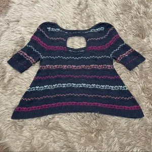 Free people open back short sleeve sweater XS thumbnail 4
