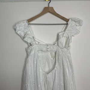 For Love & Lemons Weston Mini Dress in White Eyelet Womens Large thumbnail 4