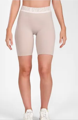 New Gymshark Woman's Light Gray Biker Shorts Size M thumbnail 1