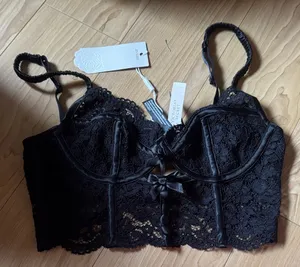 For Love And Lemons Black Lace Bra thumbnail 1