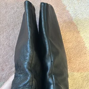 VTG‎ Bootalinos Black Leather Western Boots Mid-Calf Cowboy Riding Style Retro thumbnail 6