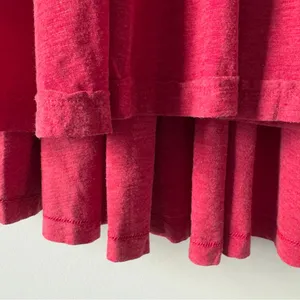 True Craft Red Babydoll Top Long Sleeve round neck cotton blend solid ribbed NWT thumbnail 4