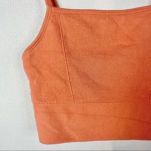 Boutique Orange Ribbed‎ Cropped Athletic Tank Top XS thumbnail 3
