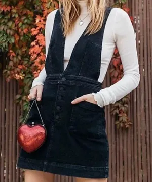 Free People Denim Jumper Dress thumbnail 1