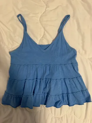 American eagle blue flowy tank thumbnail 1
