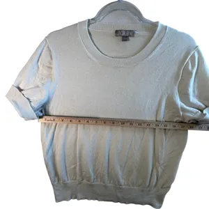 J.Crew Re-I Crewneck Short Sleeve Sweater XL Ivory Lyocell‎ Minimalist Top Cream thumbnail 6