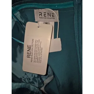NWT Rene Ruiz Collection Teal Strapless Organza Gown Size 16 thumbnail 12