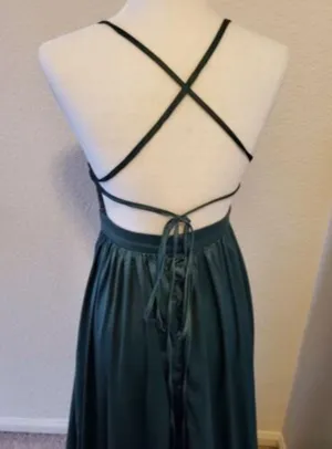 Evening Dress Formal Party Prom Gown Green Sequins Size XS thumbnail 7