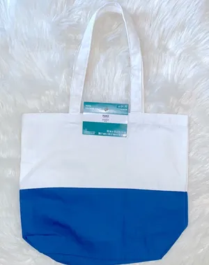 Make Market Blue and White Tote Bag thumbnail 1