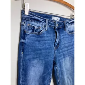 Vervet Skinny Jeans Womens 29 Blue Excellent Raw Hem Stretch Cropped V2159M thumbnail 2