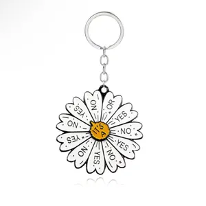 NEW Yes or No Daisy Rotatable Decision-Maker Keychain Charm NWT thumbnail 2