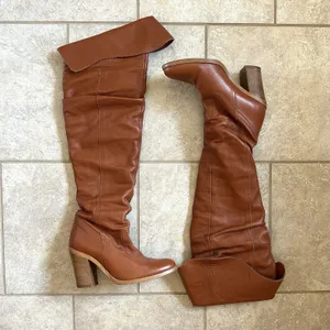 Source Unknown Women’s Over The Knee Fold Over Boots 5 1/2 Brown Slouch Gypsy Pirate Boho thumbnail 2