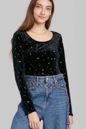 Wild Fable Bodysuit with Silver Stars thumbnail 1