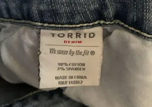 Torrid Shorts Womens 18 Blue Stretch Lace Hem Distressed Cutoff Bottoms Ladies thumbnail 5