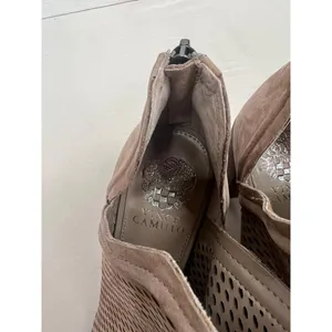 Vince Camuto Katnina Heels Size 9M Brown PeepToe Bootie Chunky Mesh Zipper Chic thumbnail 4